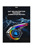 CEYLAN ADAM Y21 Rgb Işık Efektli Intercom Bluetooth Motosiklet Kask Kulaklığı Intercom Kulaklık