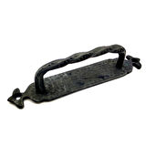 Antika Tarz Dekoratif Pirinç Burgulu Çekme Kol - 205x33 Mm, Oksit