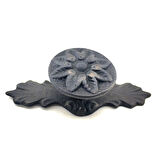 Antika Tarz Dekoratif Pirinç Çiçek Düğme - 29x70 Mm, Oksit