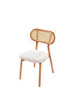 Orpheus Beyaz Teddy Hazeranlı Natural Ahşap Sandalye (1 ADET)
