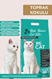 Mİ CAT 20 Litre Toprak Kokulu Kedi Kumu Koku Hapseden Aktif Karbonlu Süper Topaklanan Ve Tozsuz