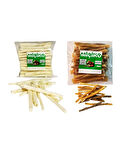 2 x 50Li Sütlü ve Naturel Burgu Ödül Çubuğu ve Çiğneme Kemiği 8-10Cm