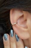 Sıkıştırmalı Kıkırdak Küpesi Mini İnce Taşlı Earcuff