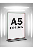 T Tipi A5 Pleksi Föylük Broşürlük-dikey A5 Föylük-5 Li Paket