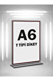 T Tipi A6 Pleksi Föylük Broşürlük-dikey A6 Föylük-5 Li Paket