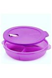 Tupperware Mor Mikro Tabak 3 Bölmeli