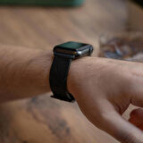 minimal X Apple Watch Uyumlu Kordon - Gerçek Deri ve El Yapımı - Siyah 