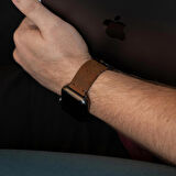 minimal X Apple Watch Uyumlu Kordon - Gerçek Deri ve El Yapımı - Taba 