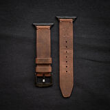 minimal X Apple Watch Uyumlu Kordon - Gerçek Deri ve El Yapımı - Taba 