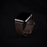 minimal X Apple Watch Uyumlu Kordon - Gerçek Deri ve El Yapımı - Kestane Kahverengi 