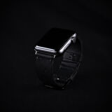 minimal X Apple Watch Uyumlu Kordon 42/44/45 mm - Gerçek Deri ve El Yapımı - Siyah 