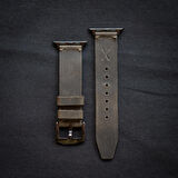 minimal X Apple Watch Uyumlu Kordon 42/44/45 mm - Gerçek Deri ve El Yapımı - Haki 
