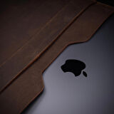 minimal X Apple 13 inç Macbook Kılıfı - Gerçek Deri ve El Yapımı - Minimalist Tasarım - Taba