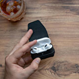 minimal X Apple Airpods Pro 1. Nesil Kılıf - Gerçek Deri ve El Yapımı - Minimalist Tasarım - Siyah