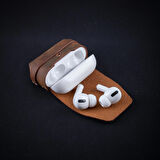 minimal X Apple Airpods Pro 1. Nesil Kılıf - Gerçek Deri ve El Yapımı - Minimalist Tasarım - Taba