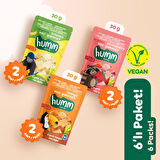 Organik Glutensiz Vegan Muz Çilek ve Mango Mini Küpler Atıştırmalık Paketi - 6 adet (3 çeşit)