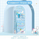 Sanrio Kuromi My Melody Cinnamoroll Kırtasiye Seti 12 Parça Cinnamoroll Kırtasiye Seti