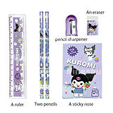 Sanrio Kuromi Cinnamoroll Kuromi Kırtasiye Seti 12 Parça Kuromi Kırtasiye Seti
