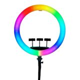 Rgb Ring Light 3 x Telefon Standlı Çantalı Kumandalı 18 Inç Youtuber LED Halka Işık 2 Metre Tripod