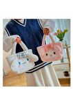 Kuromi Pembe Peluş Kadın Çanta Kadın Çantası El Çantası Günlük Çanta Tablet Çantası Kozmetik Çanta