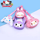 Melodi Sanrio Kuromi Pembe Hello Kitty Silikon Çanta Karikatür Omuz Çocuk Çanta 