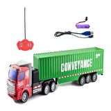 1:48 Uzaktan Kumandalı Şarjlı Tır Yeşil Renk Truck