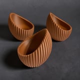 Modern Oval Tasarım 3lü Dekoratif Mumluk Seti - Şık Salon ve Masa Aksesuarı
