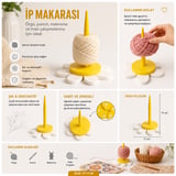Çiçek Tabanlı İp Makarası Standı  Örgü ve Makrome İp Düzenleyici