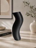 Modern Dekoratif 2’li Vazo Seti Siyah ve Kahverengi 18-17 cm Minimal Tasarım