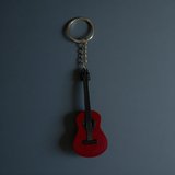 3D Baskı Klasik Gitar Anahtarlık 8 cm Dekoratif Müzik Temalı Anahtarlık - 10 Adet