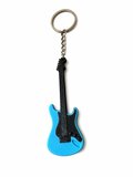 Mavi Bas Gitar Anahtarlık  3D Baskı Müzik Temalı Dekoratif Anahtarlık - 10 Adet