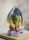Rainbow Geçişli Ejderha Biblo Dekoratif Obje  3D Baskı Fantastik Dragon Figür