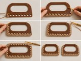 Çanta Yapım Seti Dikdörtgen Çanta Tabanı ve 2 Çanta Sapı 20x11 cm Kahverengi