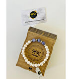 MK TASARIM GERÇEK İNCİ -MOR KUVARS TAŞI BİLEKLİK MK.002.005