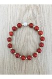 MK TASARIM GERÇEK İNCİ RED JASPER TAŞI BİLEKLİK MK.7000.812- RAHATLIK-DİNGİNLİK-ENERJİ- STRES BİLEKLİĞİ
