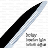 Aletçantam Çim Biçme Makası Metal Saplı Çimen Kesme Makası Tırtırlı Ağız