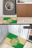 Slytherin Kapı Önü Paspası Dekoratif Kapı Paspası Dış Mekân Paspas Ev İçi Paspası 45x70cm