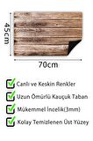 Ahşap Baskılı Kapı Önü Paspası Dekoratif Kapı Paspası Dış Mekân Paspas Ev İçi Paspası 45x70cm