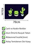Kaktüs Kapı Önü Paspası Dekoratif Kapı Paspası Dış Mekân Paspas Ev İçi Paspası 45x70cm
