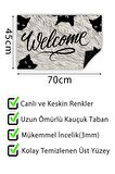 Siyah Kedili Kapı Önü Paspası Dekoratif Kapı Paspası Dış Mekân Paspas Ev İçi Paspası 45x70cm