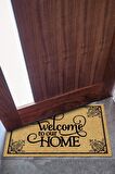 Welcome Home Kapı Önü Paspası Dekoratif Kapı Paspası Dış Mekân Paspas Ev İçi Paspası 45x70cm