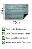 Ahşap Baskılı Kapı Önü Paspası Dekoratif Kapı Paspası Dış Mekân Paspas Ev İçi Paspası 45x70cm