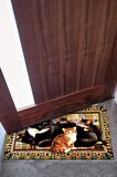 Tablo Kediler Kapı Önü Paspası Dekoratif Kapı Paspası Dış Mekân Paspas Ev İçi Paspası 45x70cm