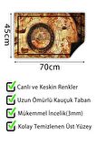 Eski Harita Kapı Önü Paspası Dekoratif Kapı Paspası Dış Mekân Paspas Ev İçi Paspası 45x70cm