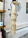 Mikro Kaynak Wavy 100% İnsan Saçı (0.8 Gr) Platin 50 Adet 70 Cm MK550