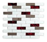 Mutfak tezgah arası Kristal Cam Mozaik. Cam ölçüleri: 23x73x4 mm. File ölçüsü: 30x30 cm. ( 1 Koli = 11 File Karo = 1 m2 Fiyatıdır )