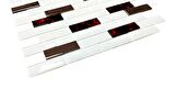 Mutfak tezgah arası Kristal Cam Mozaik. Cam ölçüleri: 23x73x4 mm. File ölçüsü: 30x30 cm. ( 1 Koli = 11 File Karo = 1 m2 Fiyatıdır )