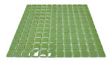Mutfak tezgah arası, Havuz, Banyo, Sauna, Spa, iç , dış, zemin, duvar, kaplama ve dekorasyon uygulamalarında tüm yüzeyler için, 25x25mm. Mint Yeşili,  31.5x31.5cm. Fileli Cam Mozaik.
