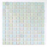 Mutfak tezgah arası, Havuz, Banyo, Sauna, Spa, iç , dış, zemin, duvar, kaplama ve dekorasyon uygulamalarında tüm yüzeyler için, 25x25mm. Hologramlı Beyaz, 31.5x31.5cm. Fileli Cam Mozaik.