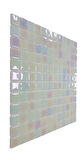 Mutfak tezgah arası, Havuz, Banyo, Sauna, Spa, iç , dış, zemin, duvar, kaplama ve dekorasyon uygulamalarında tüm yüzeyler için, 25x25mm. Hologramlı Beyaz, 31.5x31.5cm. Fileli Cam Mozaik.
